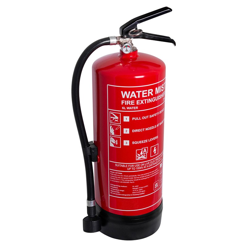 BSI EN3-7 Kitemark 6L Portable Water Mist Fire Extinguisher