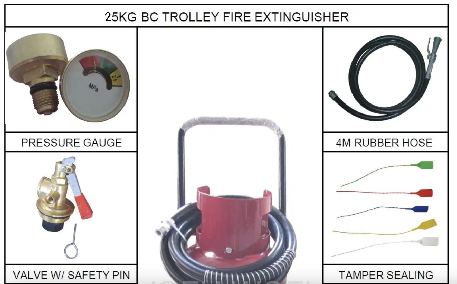 Trolley 25KGS ABC Dry Powder Fire Extinguisher(图1)