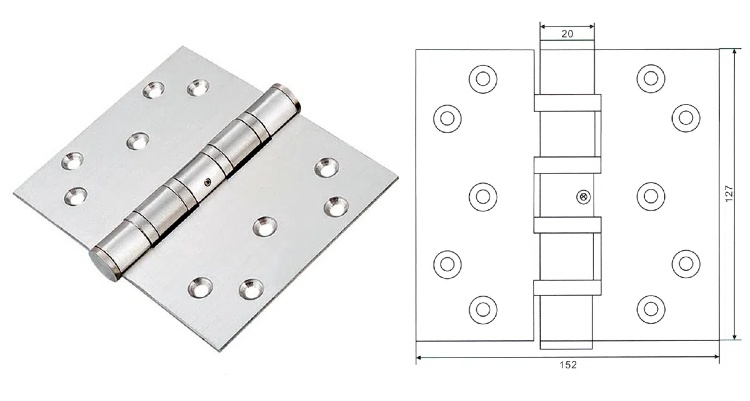 5" Wider Stainless Steel Flush Door Hinge(图2)