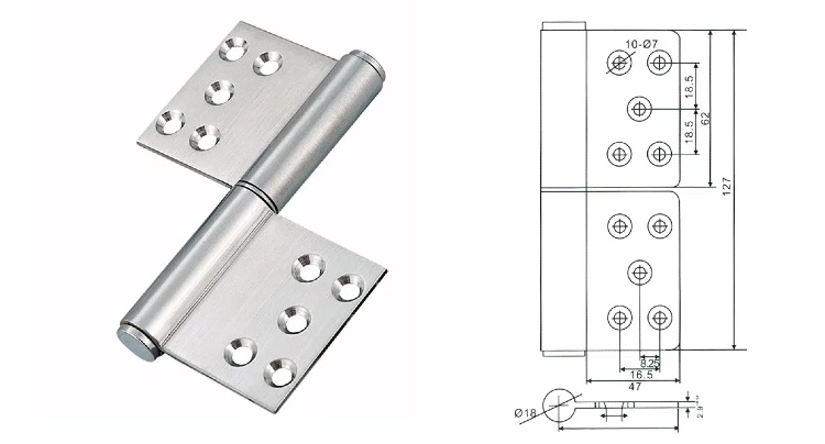 5" Wider Fireproof Stainless Steel Door Hinge(图2)