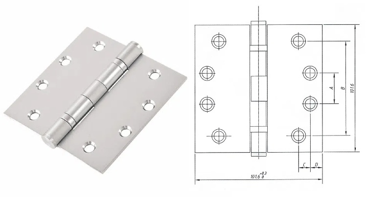 4" Stainless Steel Flush Door Hinge(图2)