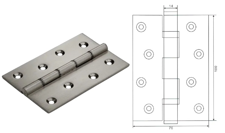 4" Stainless Steel Flush Door Hinge(图2)