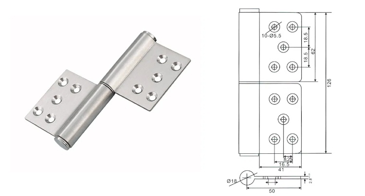 5" Fireproof Stainless Steel Door Hinge(图2)