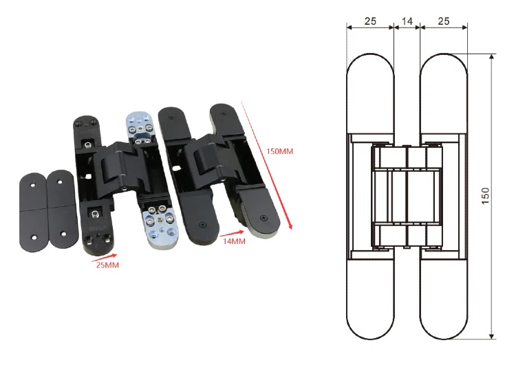 40KG Concealed Door Hinges(图2)